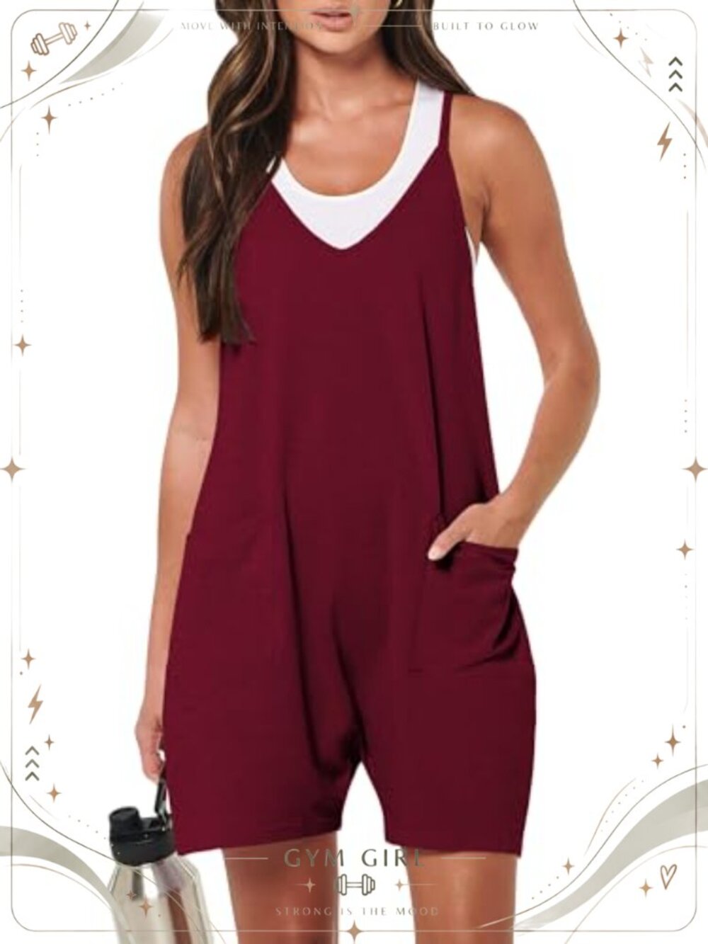 Women's Summer Sleeveless Romper Adjustable Spaghetti Strap Shorts Jumpsuit